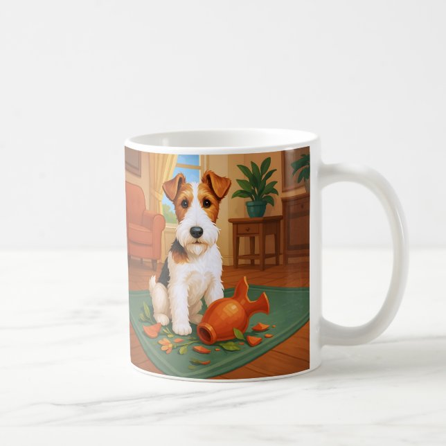 Wire Fox Terrier - Definitely Not Guilty Kaffemugg (Höger)