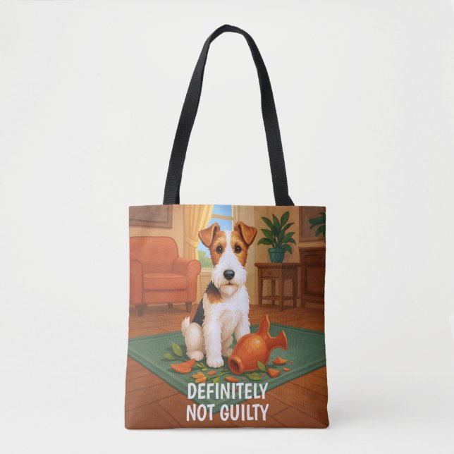 Wire Fox Terrier - Definitely Not Guilty Tygkasse (Framsida)