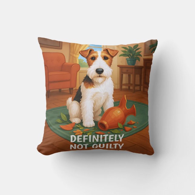 Wire Fox Terrier - definitivt inte skuld Kudde (Framsida)