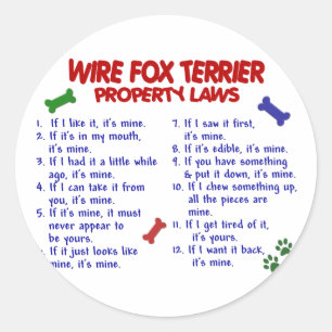 WIRE FOX TERRIER Egendom LAGSTIFTNING 2 Runt Klistermärke