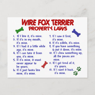 WIRE FOX TERRIER Egendom LAGSTIFTNING 2 Vykort