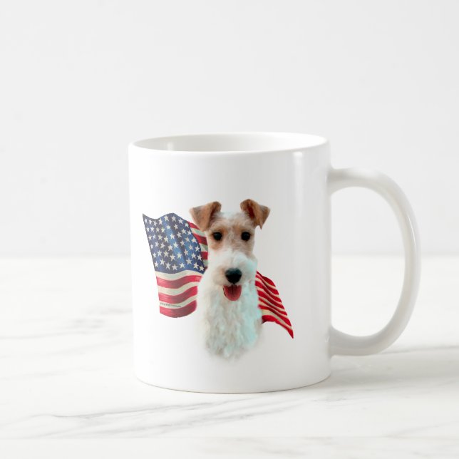 Wire Fox Terrier-Flagga Kaffemugg (Höger)