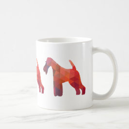 Wire Fox Terrier Geometric Mönster Silhouette Kaffemugg