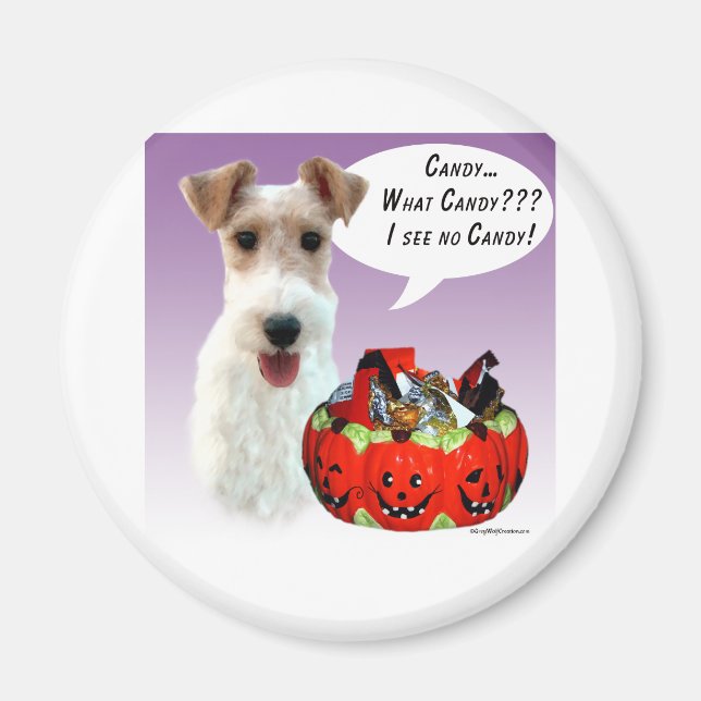 Wire Fox Terrier Halloween Candy Magnet (Framsidan)