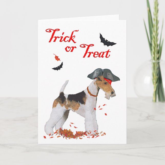 Wire Fox Terrier Halloween Kort (Framsida)