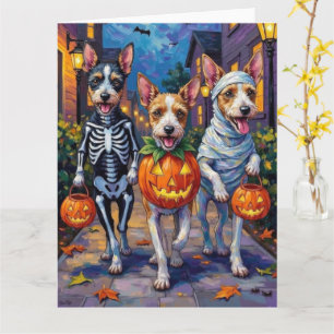 Wire Fox Terrier Halloween-söndag Kort