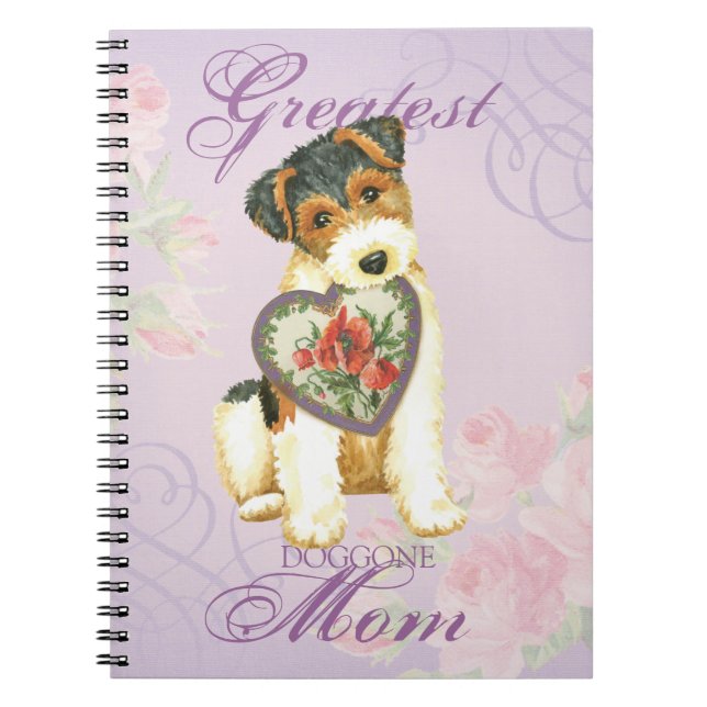Wire Fox Terrier Heart Mamma Anteckningsbok (Framsidan)