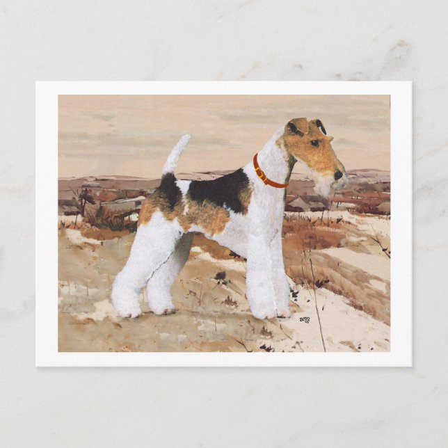 Wire Fox Terrier Höst Vykort (Framsida)