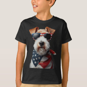 Wire Fox Terrier-Hund 4:e juli Amerikanska oberoen T Shirt