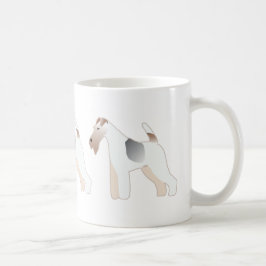 Wire Fox Terrier Hund aveln Illustration Silhouett Kaffemugg