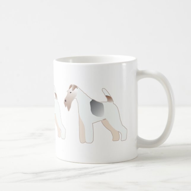 Wire Fox Terrier Hund aveln Illustration Silhouett Kaffemugg (Höger)