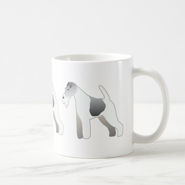 Wire Fox Terrier Hund aveln Illustration Silhouett Kaffemugg (Höger)