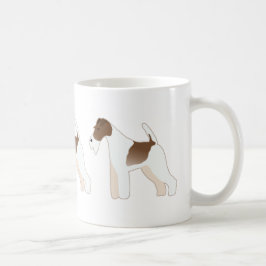 Wire Fox Terrier Hund aveln Illustration Silhouett Kaffemugg