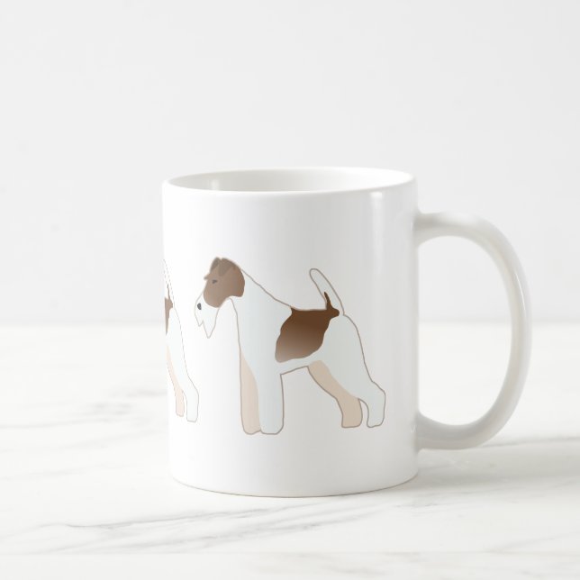 Wire Fox Terrier Hund aveln Illustration Silhouett Kaffemugg (Höger)