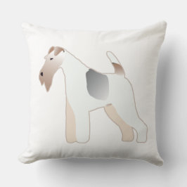 Wire Fox Terrier Hund aveln Illustration Silhouett Kudde