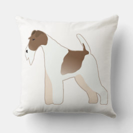 Wire Fox Terrier Hund aveln Illustration Silhouett Kudde
