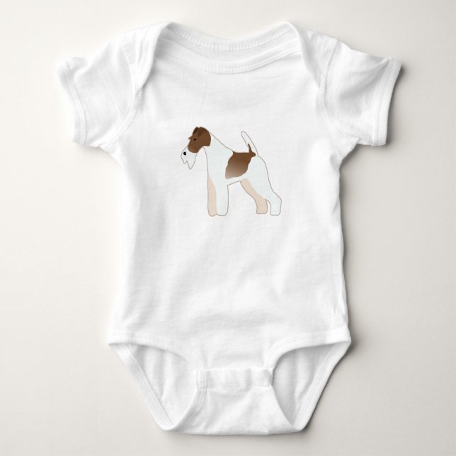Wire Fox Terrier Hund aveln Illustration Silhouett Tee (Framsida)