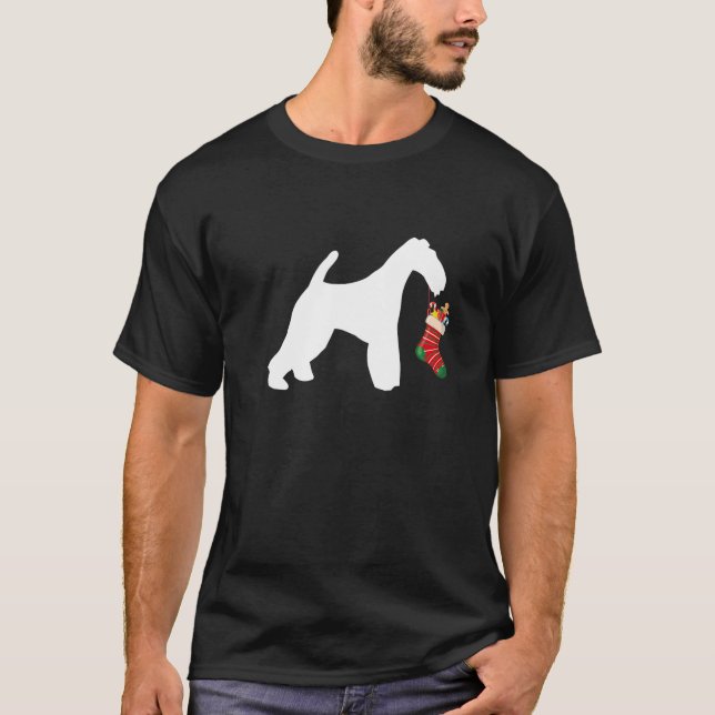 Wire Fox Terrier-Hund för julsäkring T Shirt (Framsida)