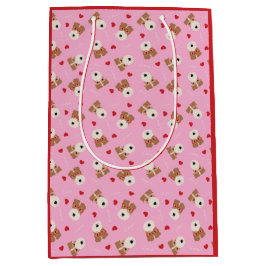 Wire Fox Terrier Hund Heart Glasses Mönster Rosa