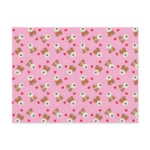 Wire Fox Terrier Hund Heart Glasses Mönster Rosa