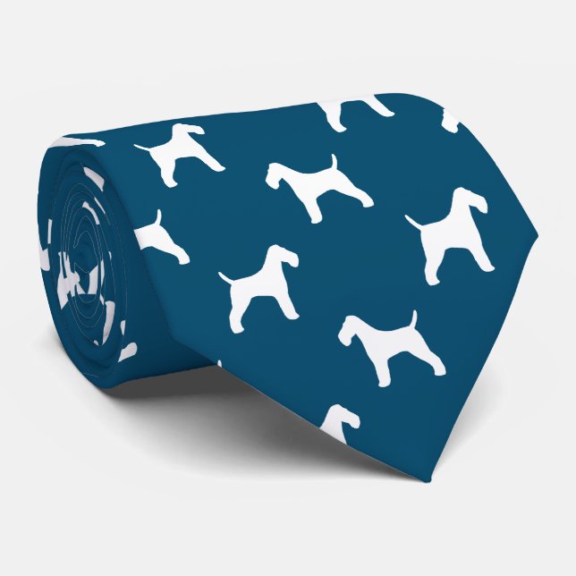 Wire Fox Terrier Hund Silhouettes Mönster Blue Slips (Rullad)