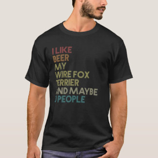 Wire Fox Terrier Hundägare Beer Älskare Funny Vint T Shirt