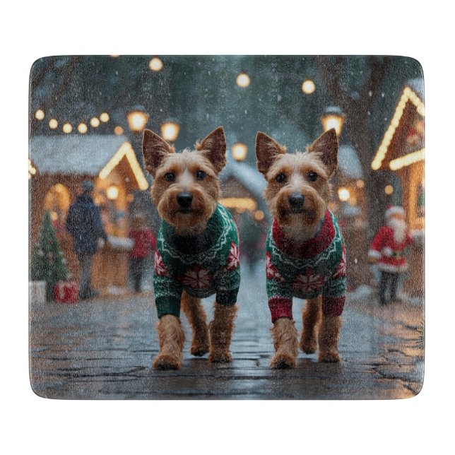 Wire Fox Terrier Hundar Jul Snö Högtid (Framsidan)