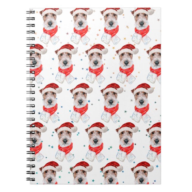 Wire Fox Terrier Hundras Julstjärnor Anteckningsbok (Framsidan)