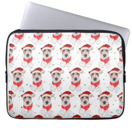 Wire Fox Terrier Hundras Julstjärnor Laptop Fodral