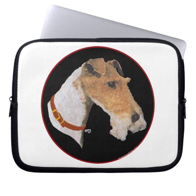 Wire Fox Terrier Huvudstudie Laptop Sleeve (Framsidan)