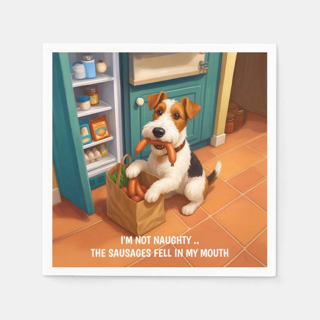 Wire Fox Terrier - I'm Not Naughty Pappersservett (Framsidan)