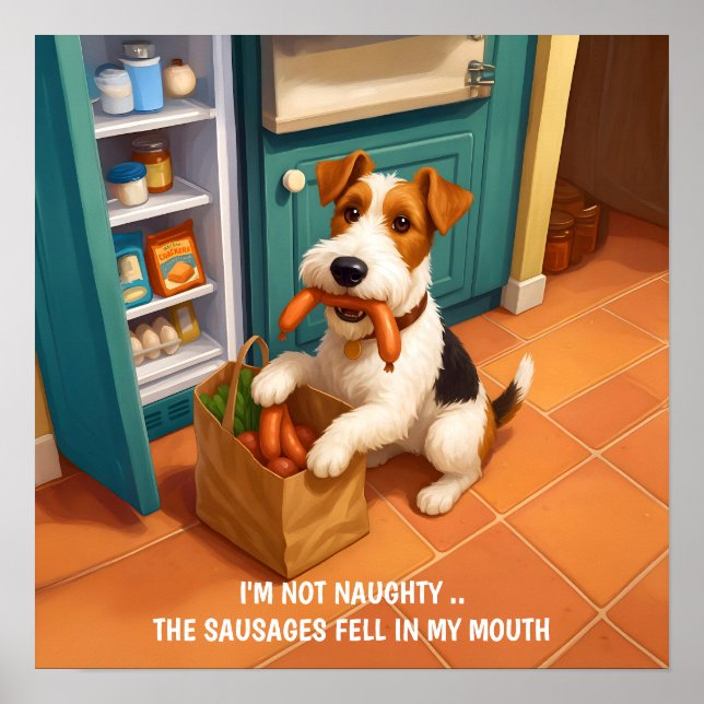 Wire Fox Terrier - I'm Not Naughty Poster (Framsidan)
