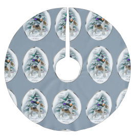 Wire Fox Terrier-jul Julgransmatta Borstad Polyester