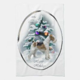 Wire Fox Terrier-jul Kökshandduk