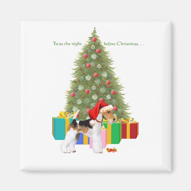 Wire Fox Terrier-jul Magnet (Framsidan)