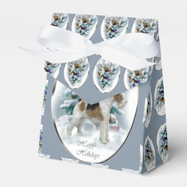 Wire Fox Terrier-jul Presentaskar (Framsidan Sidan)