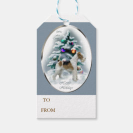 Wire Fox Terrier-jul Presentetikett