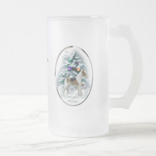 Wire Fox Terrier-julklappar Frostat Ölglas
