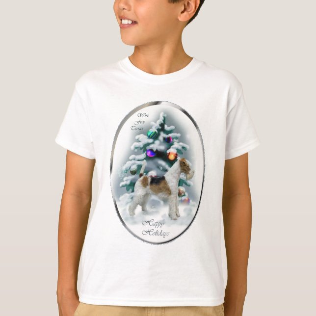 Wire Fox Terrier-julklappar T-shirt (Framsida)