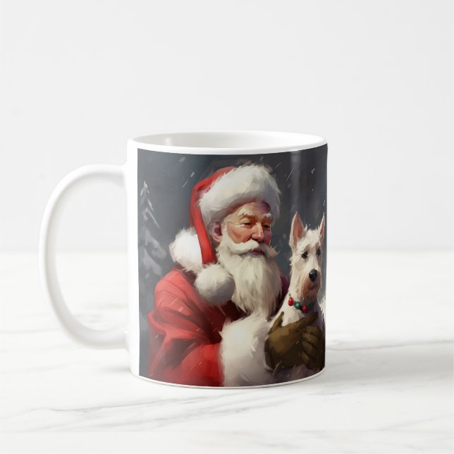 Wire Fox Terrier Jultomten - helgjul Kaffemugg (Vänster)