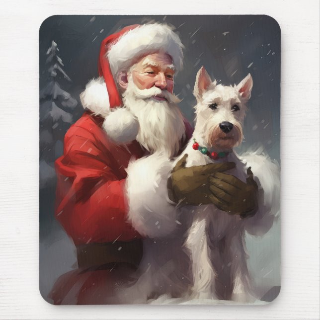Wire Fox Terrier Jultomten - helgjul Musmatta (Framsidan)