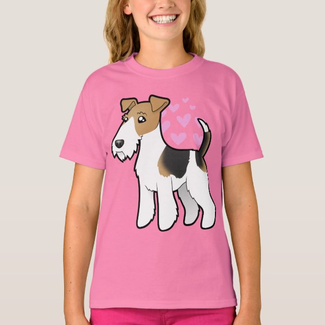 Wire Fox Terrier Kärlek T-shirt (Framsida)