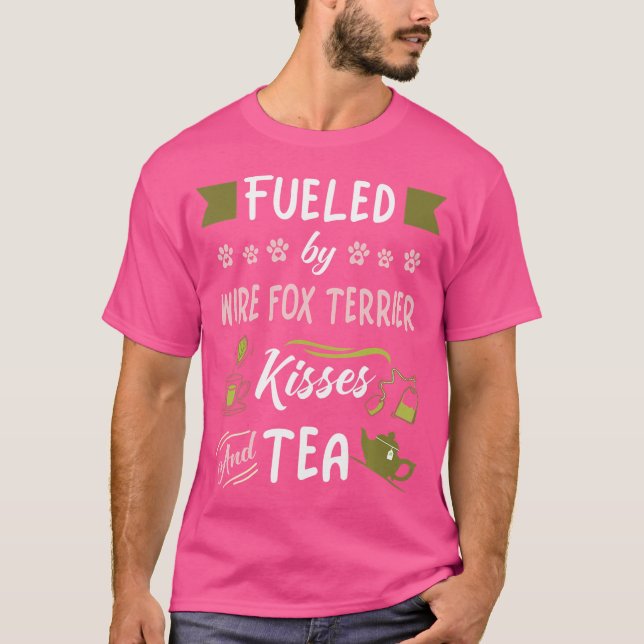 Wire Fox Terrier Kisses och Tea T Shirt (Framsida)