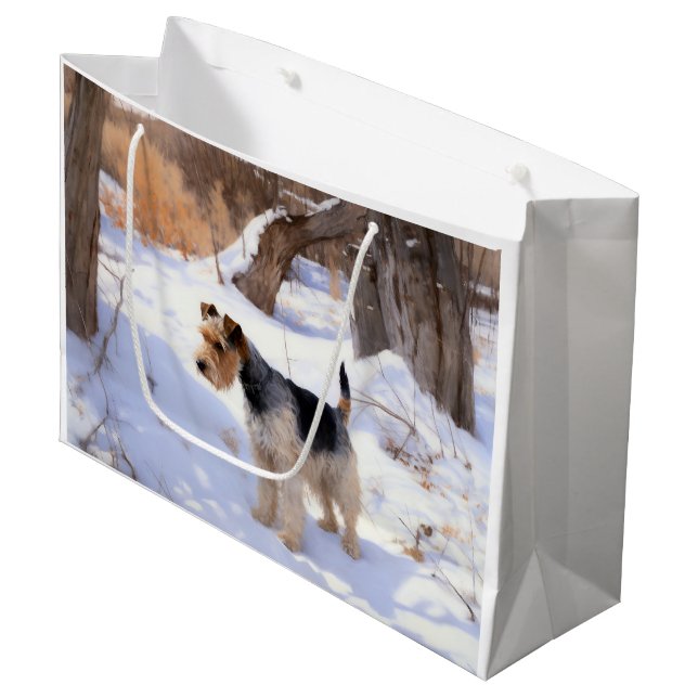Wire Fox Terrier Låt Det Snö Jul  (Framsidan Vinklad)