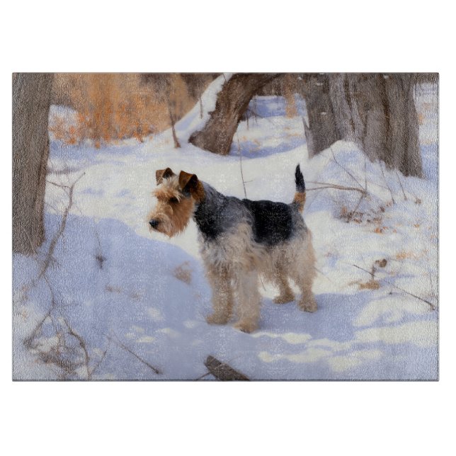 Wire Fox Terrier Låt Det Snö Jul  (Framsidan)