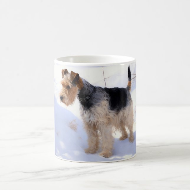 Wire Fox Terrier Låt det snöa jul Kaffemugg (Center)