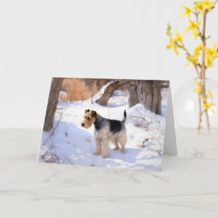 Wire Fox Terrier Låt det snöa jul Kort