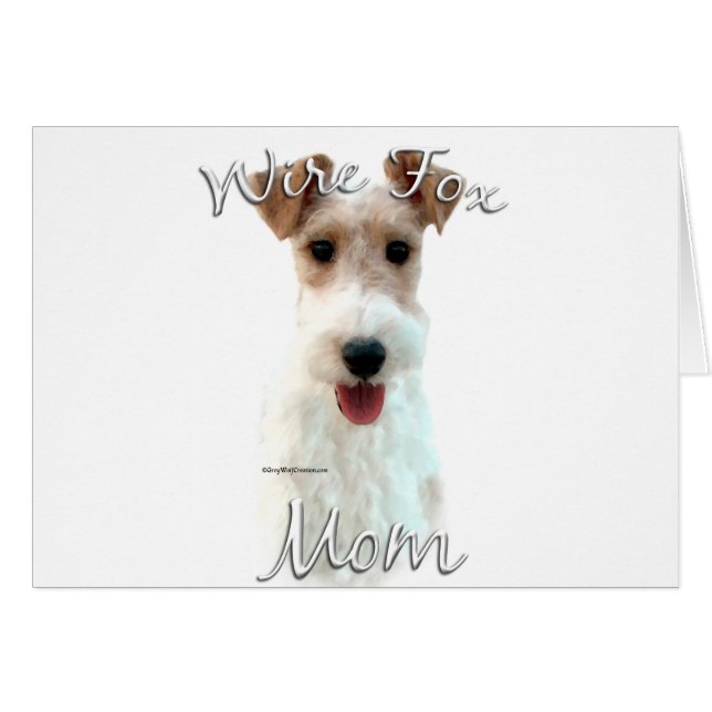Wire Fox Terrier Mamma 2 Hälsningskort (Framsidan Horizontal)