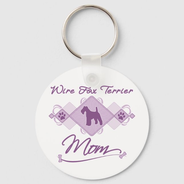 Wire Fox Terrier Mamma Nyckelring (Framsida)