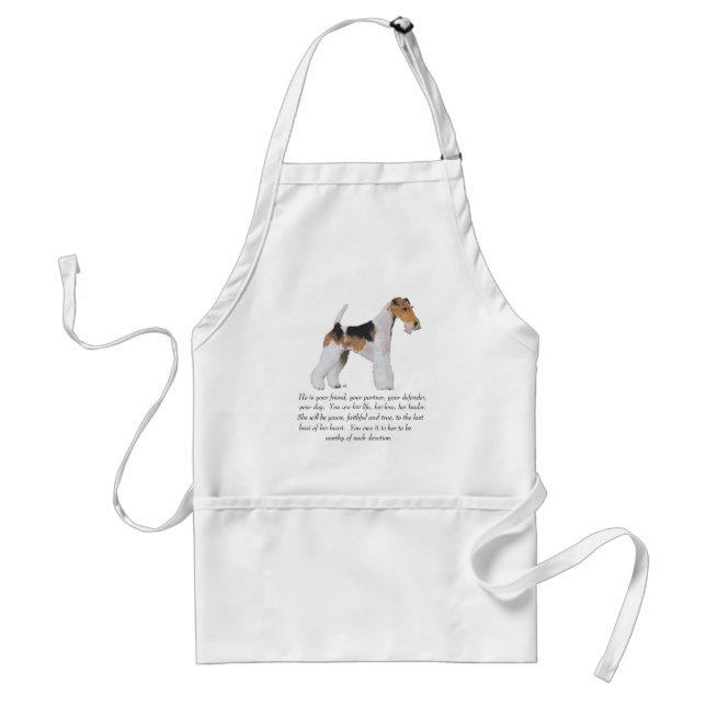Wire Fox Terrier Minne / Vigd HANE Förkläde (Framsidan)